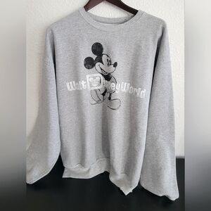 Vintage Disneyland Walt Disney World Resort Mickey Mouse Sweatshirt Gray XL